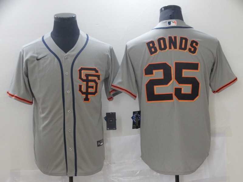 Men's San Francisco Giants #25 Barry Bonds Gray Cool Base Stitched Jersey